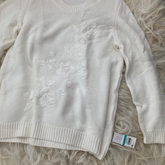 Style & Co. Plus Embroidered Three-Quarter Sweater - Picture 5 of 9